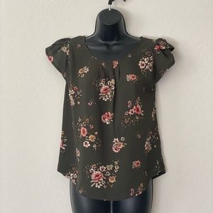 Green Floral Top